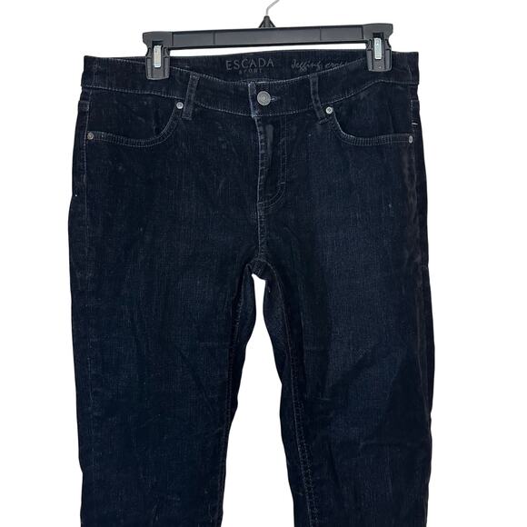 Escada Sport Black Velvet Jegging Cropped Ankle Jeans sz 38=M - Picture 3 of 11